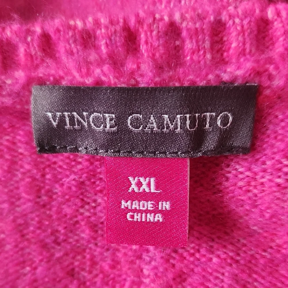 Vince Camuto V-Neck Sweater in Vibrant Pink - Picture 11 of 13